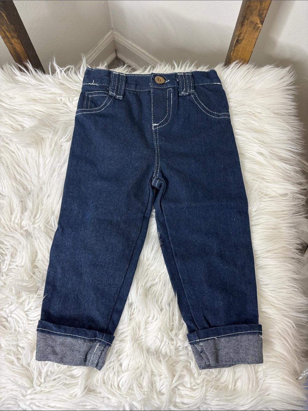Carter's Dark Blue Rolled-Cuff Jeans Size 24M